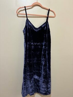 Anthropologie Velvet Blue Slip Dress size small